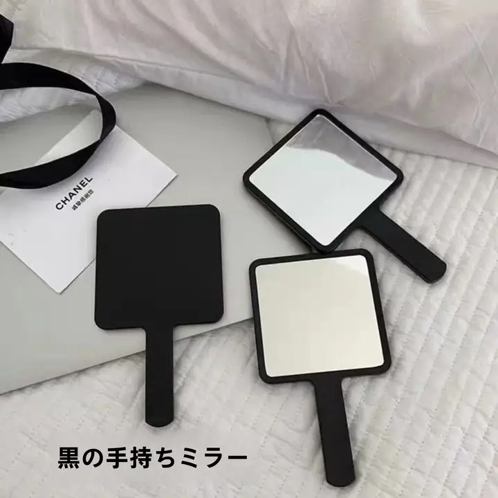 韓国製 かわいい携帯用化粧鏡【スクエア型・ミニサイズ・学生向け】