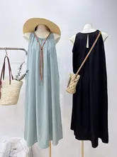 女性用 ノースリーブバックオープンデザインワンピース【リゾート風・ゆったり・フレッシュスタイル】