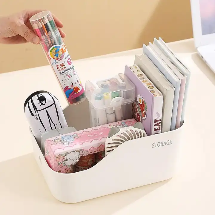 化粧品収納ボックス【長方形・プラスチック製・デスクやキッチン用】