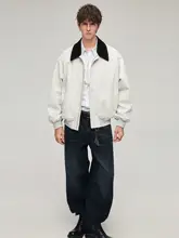 90年代風 ヴィンテージ加工デニムワークジャケット【ダブルジップ・翻領】
