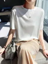 日本製 三醋酸素材 半袖ゆったりTシャツ【シンプルデザイン・ラウンドネック・夏用】