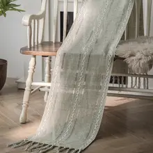 シンプルなヴィンテージスタイルのテーブルランナー【手作り結び・ダイニングテーブル用・高級感】