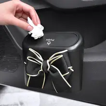 おしゃれなリボンデザイン 車載ゴミ箱【取り付け簡単・車内収納・ドアサイド用】
