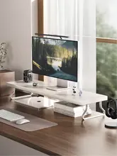デスク上の効率を向上！モニター昇降スタンド【ノートパソコン対応・収納ラック・キーボードトレイ付き】