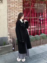 女性用ダブルフェイスウールコート【ドールカラー・ルーズフィット・秋冬用】