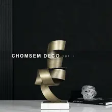 モダンジオメトリック金属抽象アートオブジェ【ホテルデザイン・インテリア装飾】