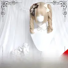 ウィッグ レディース ツインテール ショートロール ドール風 ロリータ パールベージュ