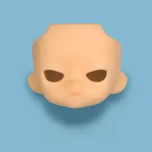 可動式フィギュア用替え顔パーツ【メイク施された空白・目動き可能】