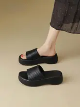 厚底一字型サンダル【女性用・夏用・防滑・極上の柔らかさ・コルク風ソール】
