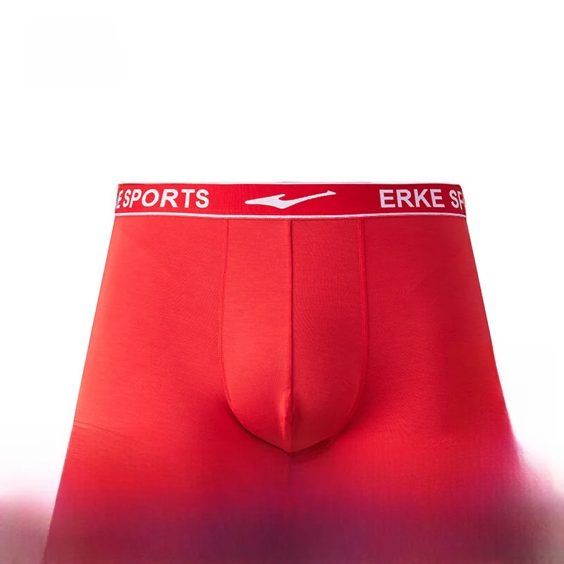 ERKE メンズ スポーツトランクス：赤色の快適トレーニング用パフォーマンス解析