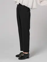 オリジナル復古スタイルの女性用クロップドパンツ【美脚効果・トレンドデザイン・軽やかなドレープ感】（セットアップ対応）
