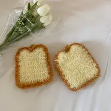 食器洗い用ふきん かわいい トースト 手フック 鍋を傷めない 両面 お手入れスポンジ 大型 厚手