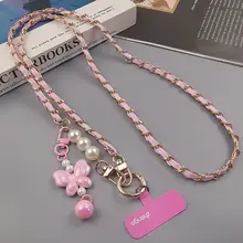 高級感のあるパールデザインのスマホショルダー【おしゃれなチェーン・女性向け・斜め掛け対応】