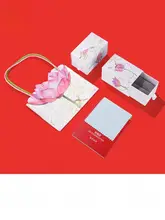 和田玉使用の純銀エナメル花耳飾り【ハチドリデザイン・新中式スタイル】