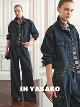 レトロデザインのデニムジャケット【オーバーサイズ・ストレートデニムパンツ】（セットアップ対応）