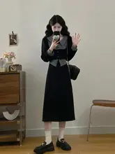フリンジデザインのロングスリーブワンピース【春用・ゆったりフィット・ウエストシェイプ対応】（セットアップ対応）