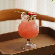おしゃれなガラス製ジュースカップ【飲料・カクテル・フルーツティー用】
