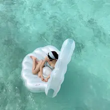 パールシェル型の浮き床【インフレータブル・大人用・ビーチフォトプロップ】