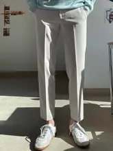白灰色 ビジネスカジュアル メンズパンツ【ストレートフィット・軽量・通気性】