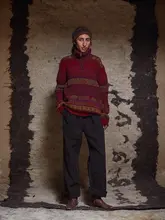 ストライプデザインデニムパンツ【オリジナル・ストレートフィット・快適コットン・カジュアル】