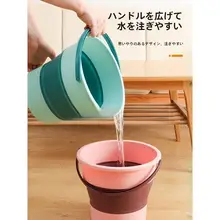 アウトドア ポータブル フィッシング バケツ 折りたたみ一体成型