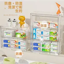 透明壁掛け薬収納ボックス【薬品仕切り・アクリル製・穴あけ不要】