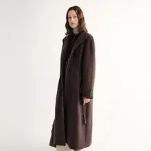 ヴィンテージ風 ラウンドカラーコート【ダブルブレスト・シンプルデザイン・ポケット付き】