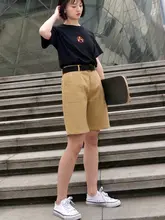 カーキ色 ワークショートパンツ【夏用・ゆったりフィット・カジュアルスタイル・大サイズ】