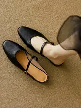 法式 本革オープンパンプス【夏用・柔らかい・低ヒール・マリジェーン・スリップオン】