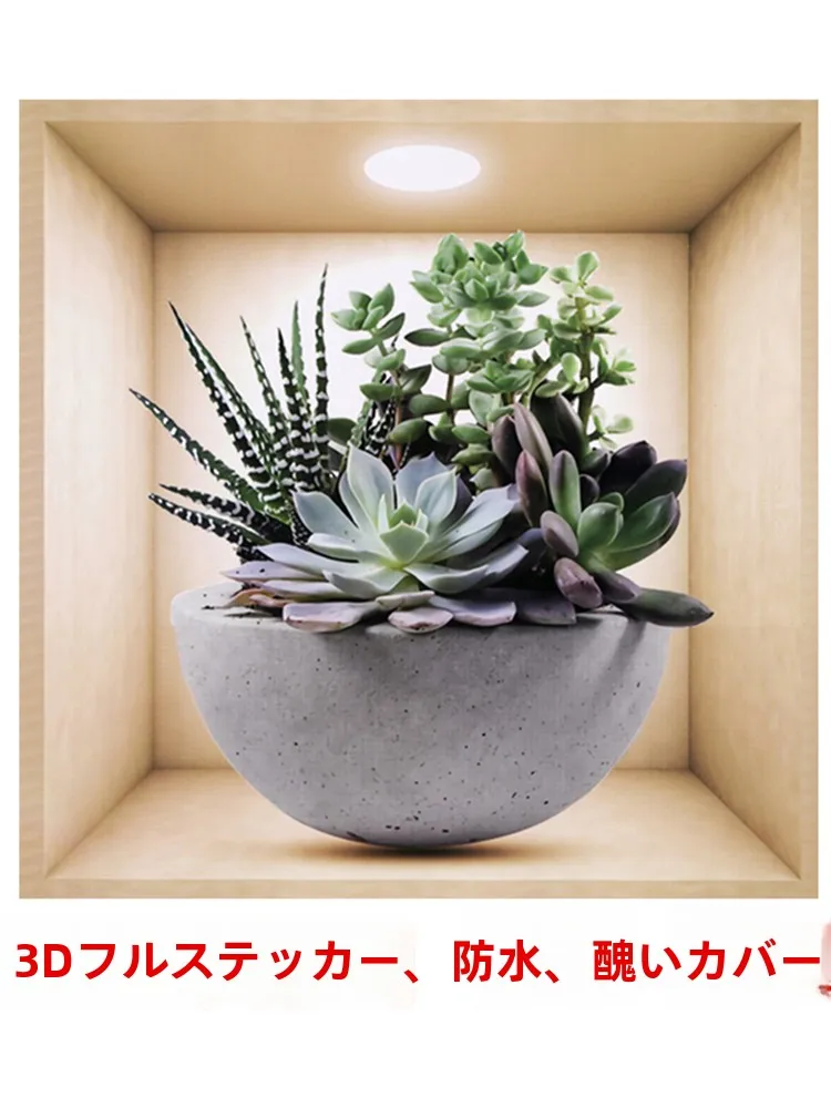 インテリア買い物リストに加える立体感のある多肉植物ウォールステッカー | ガラス貼り対応・3D構造
