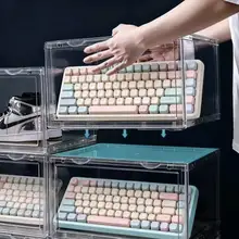 防塵 キーボード収納ボックス【音声制御ライト付き・透明ディスプレイ・ゲーミングキーボード・マウス用】