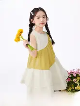 おしゃれな大人っぽいデザインの子供用ワンピース【コットン混・ノースリーブ・フィット】（セットアップ対応）