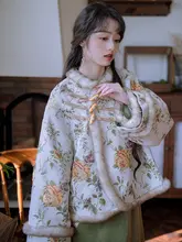 復古刺繍デザイン改良チャイナドレス風コート【加絨素材】