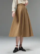 調節可能なウエストデザインのスリムフィットなフレアスカート【ヴィンテージスタイル・春用・小柄向け】