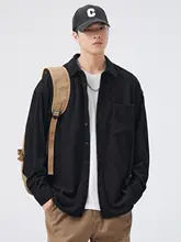 春秋用 メンズ長袖シャツ【無地・アメリカンスタイル・カジュアル】