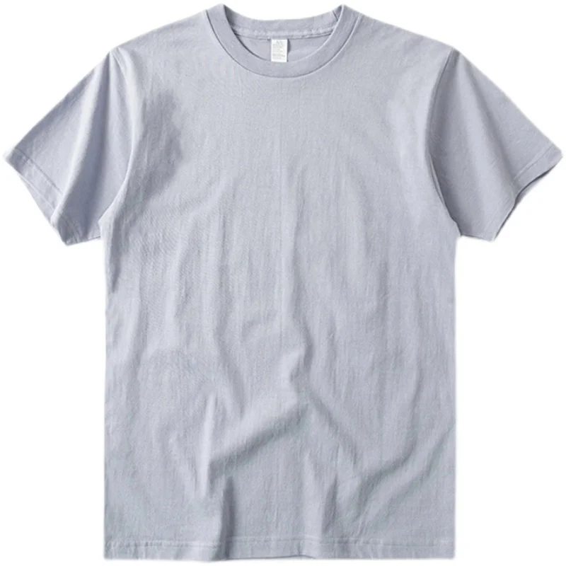 霧がかった紫のコットンTシャツ：男女兼用の夏用短袖で着心地と通気性を実証