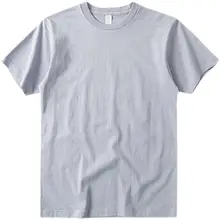 霧がかった紫のコットン短袖Tシャツ【無縫でフィット・男女兼用・夏用】