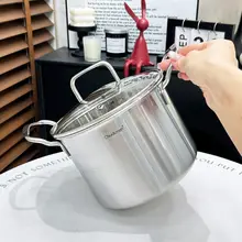 深鍋【18、10不銹鋼・多機能・家庭用・厚手・煮込み・揚げ物対応】