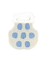 手編みウール小型バッグ【ビンテージスタイル・カラーブロック・カジュアルデザイン】
