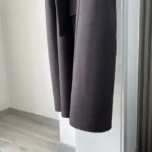 MD24 シンプルデザイン長袖ウールコート【自宅用スカーフ付き・女性用】