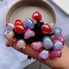 ハートモチーフ透かしデザインヘアゴム【赤・実用的・太めの黒ゴム】