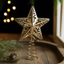 鉄製クリスマスツリー用星型飾り【金色・ウィンドウ装飾用】