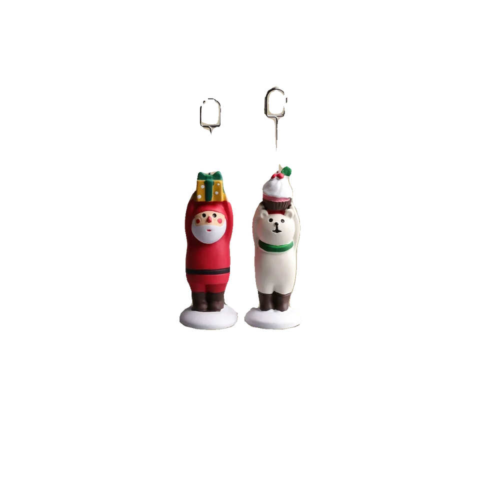 クリスマスメモクリップ 可愛い樹脂製デスク装飾品【オフィス用・ギフト・小物】