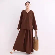 感あふれるフレアパンツ【レトロスタイル・ウエストゴム・カラメル色】