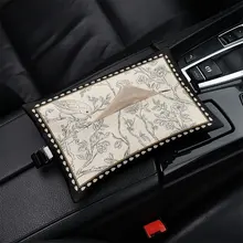 軽量デザイン 車載ティッシュボックス【枝葉モチーフ・ハンドル取り付け・ユニバーサル対応】