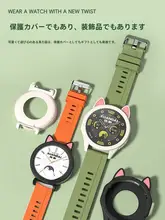 スマートウォッチ用保護ケース【猫耳デザイン・シリコン・スポーツ向け・全包鉄膜】（セットアップ対応）