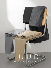 テーパードスラックス メンズ 英文刺繍 タイトフィット 立体裁断 防シワ シンプル 通勤 オフィスカジュアル「LUUD」
