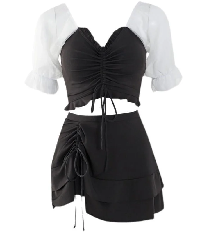 2025年新作女性用スプリットボクサースカート水着