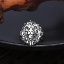 S925純銀のライオンヘッドリング【メンズ・ビンテージ風・開口デザイン】