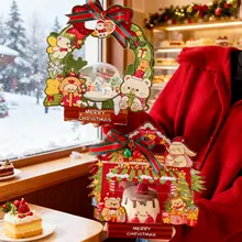 ケーキボックス スイーツボックス クリスマスハウス ケーキトッパー付き ムースボール クリスマス パーティー お持ち帰り かわいい